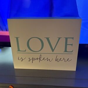 Decorative Sign with Love Quote from Hobby Lobby